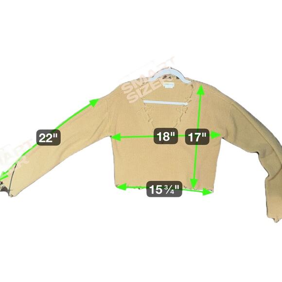 Lovers & Friends Prospect Long Sleeve Sweater Wool Blend Frye Ends Dark Camel M - Picture 6 of 8